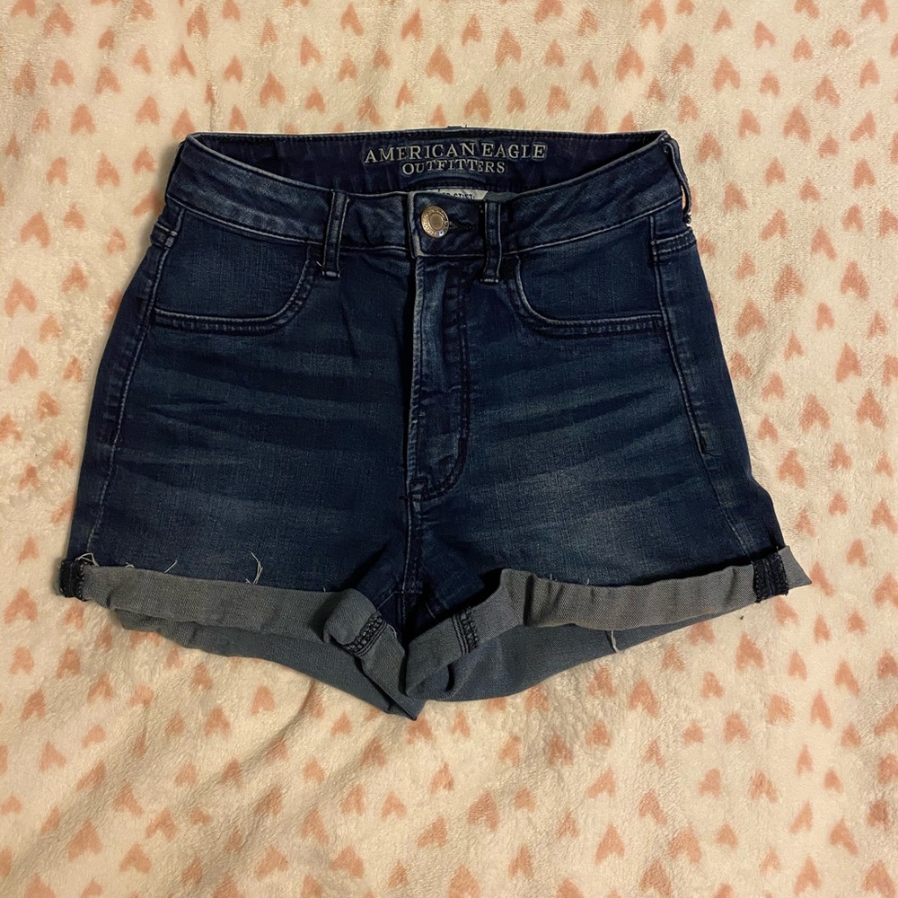 High-Rise Denim Shorts